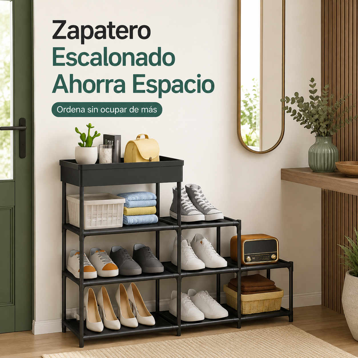 Zapatero Escalonado de 6 Niveles — Organiza Más y Aprovecha Mejor tu Espacio