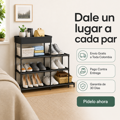 Zapatero Escalonado de 6 Niveles — Organiza Más y Aprovecha Mejor tu Espacio
